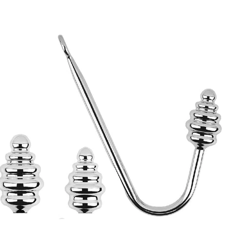 Anal Hooks GreatBenefit 8826 Hook Ribbed Anal Screw-in Set 0816